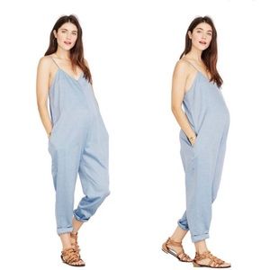 Hatch | The Georgie Jumper Chambray Blue Jumpsuit Sz 1 S/M